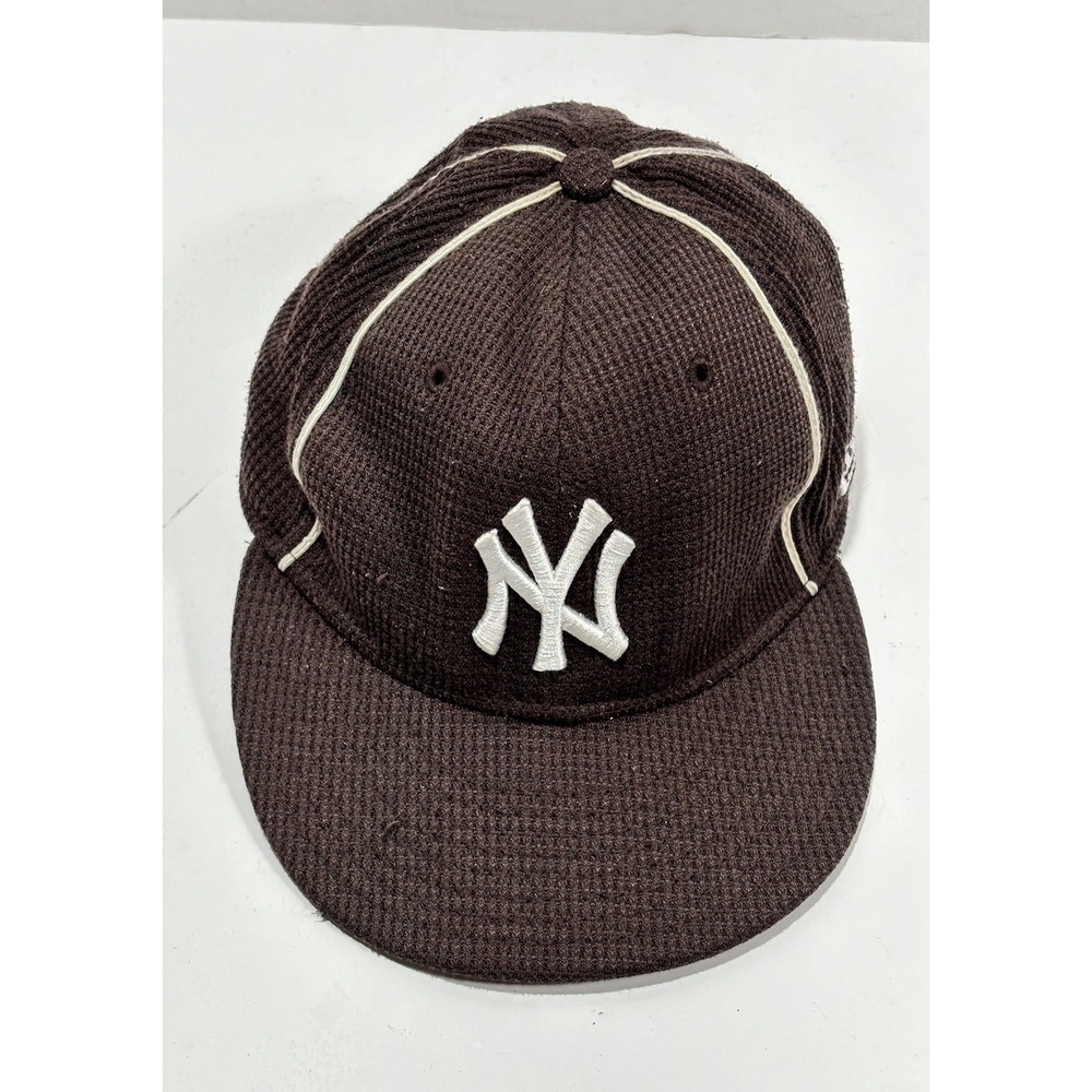 New York Yankees New Era 59FIFTY Winter Hat Cap Size 7 Brown 55.8cm
